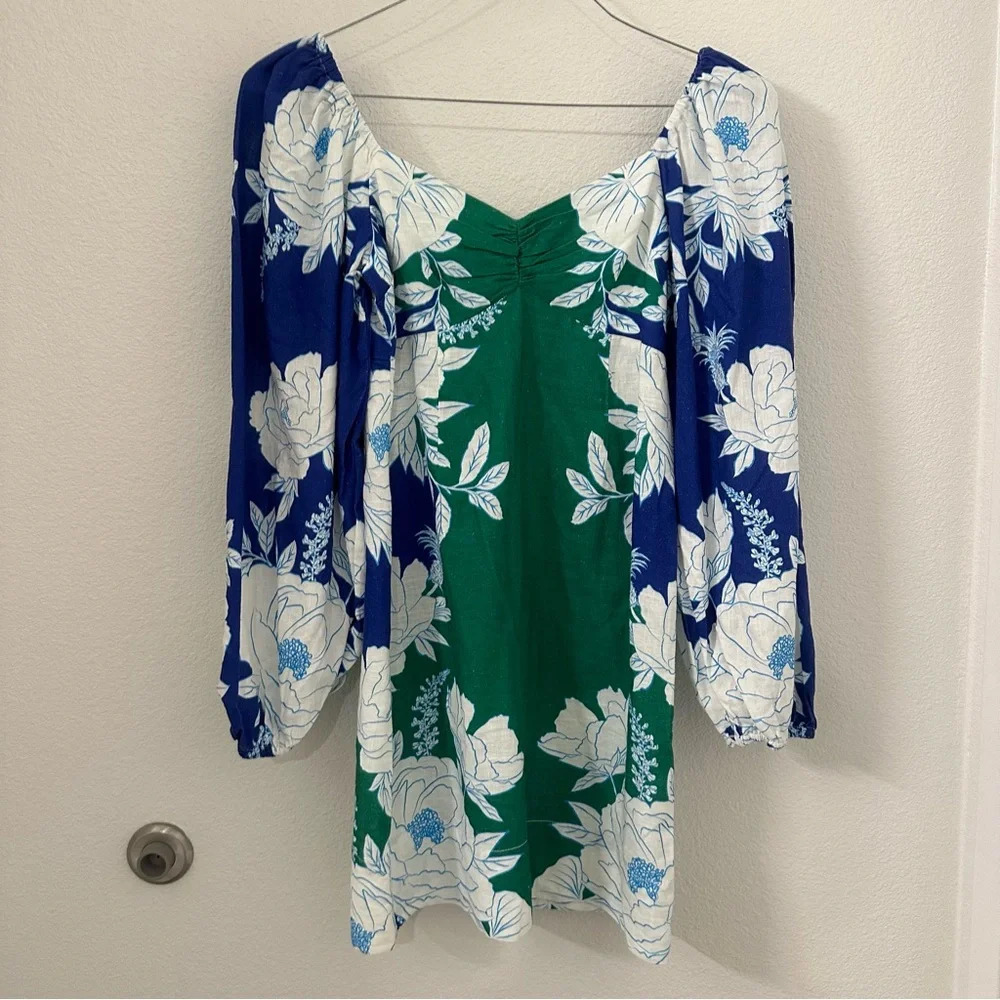 NWT Farm Rio Soft Garden Mini Dress size XXS soft garden blue 306165 - Picture 7 of 12